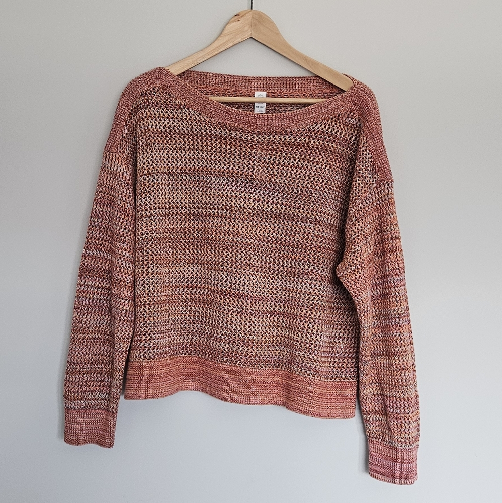 NWT Boat-Neck Open-Stitch Sweater - Large